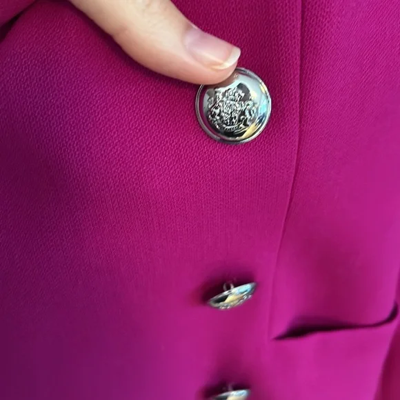 Worth New York Fuchsia Wool Blazer Size 8 - Picture 3 of 9